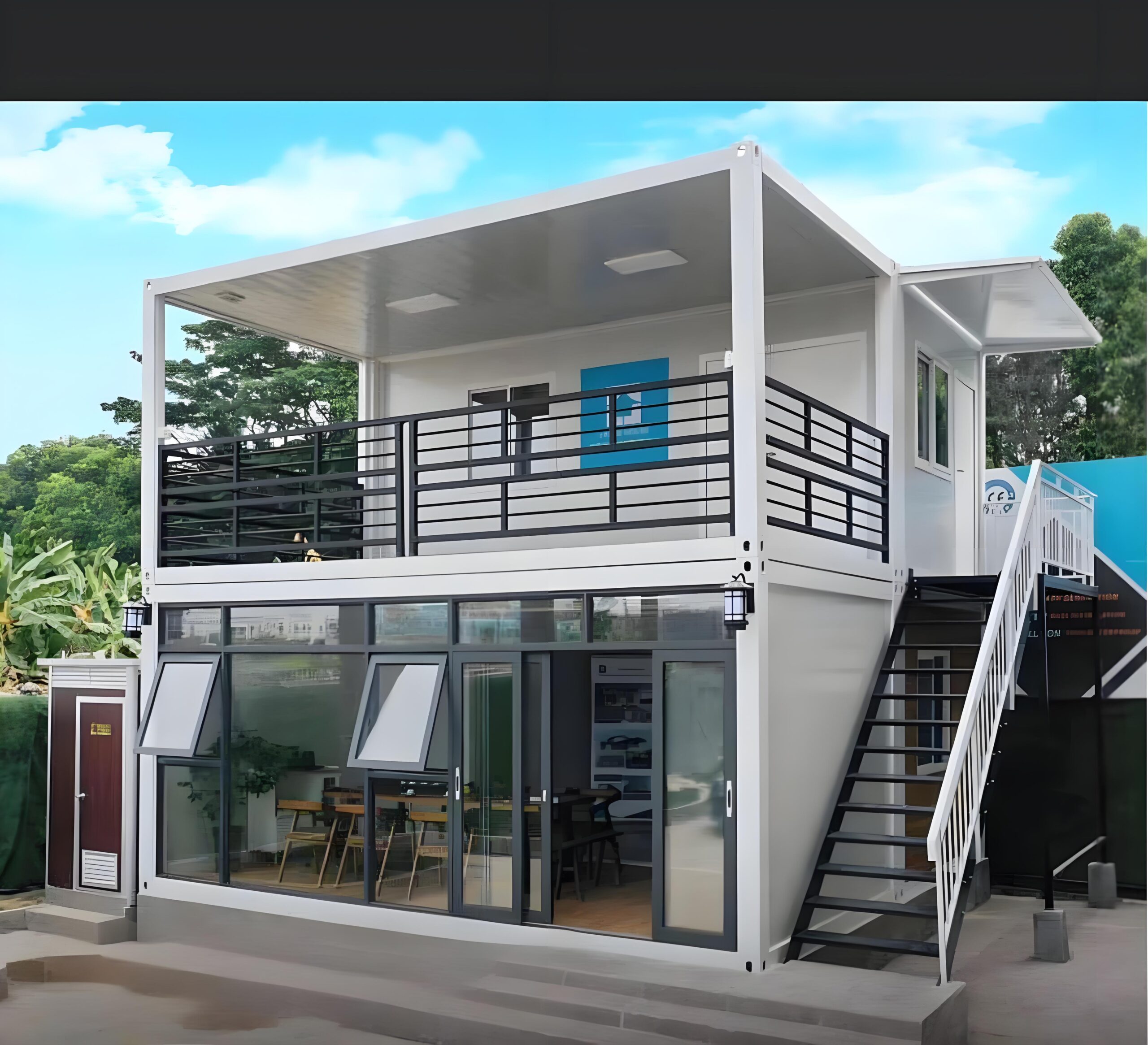 Luxury Prefabricated Modular Container Villa Residence Container Structure Light Weight Concrete Panel House in Saint Martin