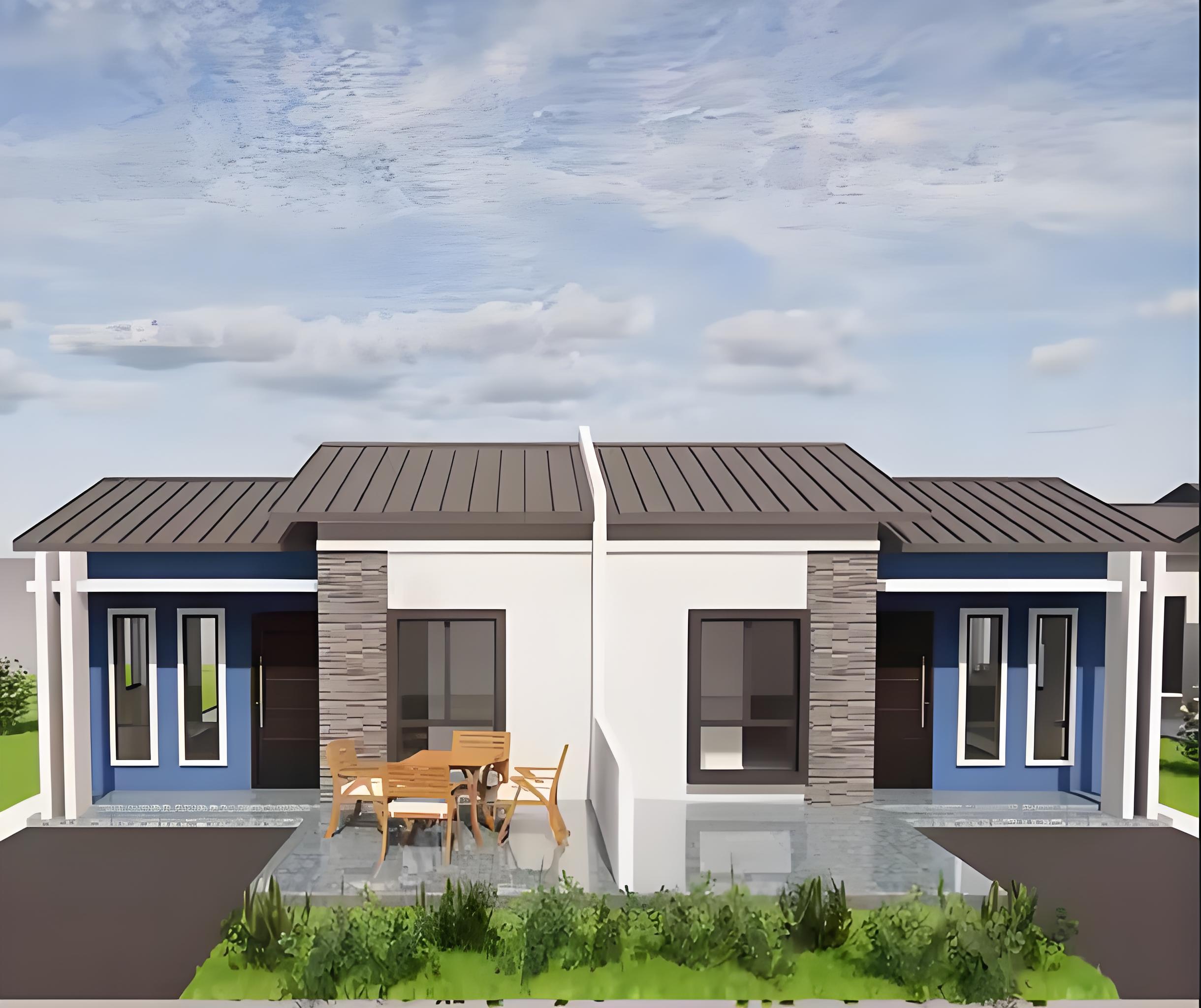 42sqm 2 Bed 1 Bath Semi-detached Modular House Steel Structural Concrete System Prefab House in Ecuador